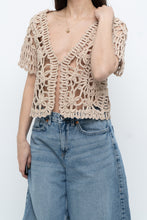 Load image into Gallery viewer, Vintage x Beige Knit Crochet Cardigan (XS-M)
