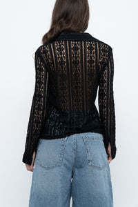 Vintage x Black Lace Buttonup (XS-M)