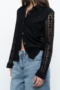 Vintage x Black Lace Buttonup (XS-M)