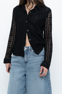 Vintage x Black Lace Buttonup (XS-M)