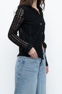 Vintage x Black Lace Buttonup (XS-M)