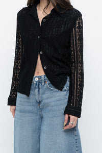 Vintage x Black Lace Buttonup (XS-M)