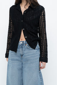 Vintage x Black Lace Buttonup (XS-M)
