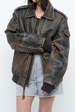 Load image into Gallery viewer, Vintage x LEVI&#39;S Brown Distressed Leather Bomber (S-L)