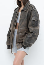 Load image into Gallery viewer, Vintage x LEVI&#39;S Brown Distressed Leather Bomber (S-L)