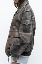 Load image into Gallery viewer, Vintage x LEVI&#39;S Brown Distressed Leather Bomber (S-L)