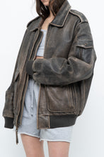 Load image into Gallery viewer, Vintage x LEVI&#39;S Brown Distressed Leather Bomber (S-L)