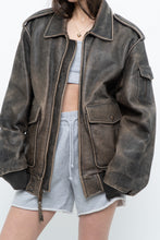 Load image into Gallery viewer, Vintage x LEVI&#39;S Brown Distressed Leather Bomber (S-L)