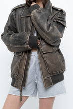 Load image into Gallery viewer, Vintage x LEVI&#39;S Brown Distressed Leather Bomber (S-L)