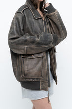 Load image into Gallery viewer, Vintage x LEVI&#39;S Brown Distressed Leather Bomber (S-L)