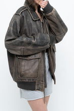 Load image into Gallery viewer, Vintage x LEVI&#39;S Brown Distressed Leather Bomber (S-L)