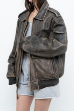 Load image into Gallery viewer, Vintage x LEVI&#39;S Brown Distressed Leather Bomber (S-L)