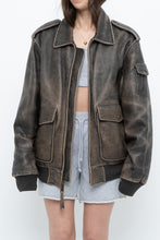 Load image into Gallery viewer, Vintage x LEVI&#39;S Brown Distressed Leather Bomber (S-L)