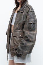 Load image into Gallery viewer, Vintage x LEVI&#39;S Brown Distressed Leather Bomber (S-L)