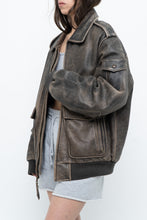 Load image into Gallery viewer, Vintage x LEVI&#39;S Brown Distressed Leather Bomber (S-L)