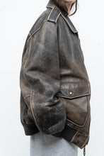 Load image into Gallery viewer, Vintage x LEVI&#39;S Brown Distressed Leather Bomber (S-L)
