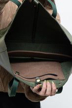 Load image into Gallery viewer, Vintage x Dark Green Distressed Oversized Leather Purse