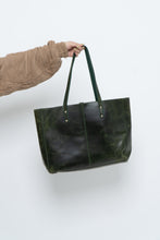 Load image into Gallery viewer, Vintage x Dark Green Distressed Oversized Leather Purse