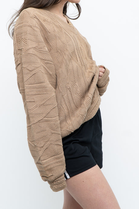 Vintage x Made in Canada x TUNDRA Beige Cotton Raised Knit (XS-L)