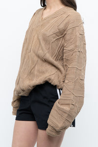 Vintage x Made in Canada x TUNDRA Beige Cotton Raised Knit (XS-L)