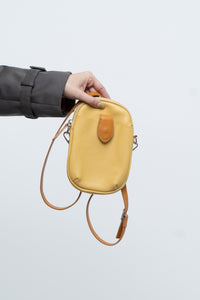 DIVINA FIRENZE x Yellow Pebble Leather Crossbody Purse