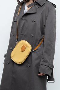 DIVINA FIRENZE x Yellow Pebble Leather Crossbody Purse
