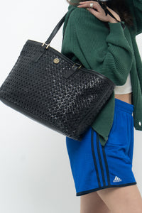 TORY BURCH x Woven Leather Oversized Purse