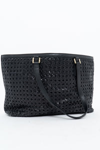 TORY BURCH x Woven Leather Oversized Purse