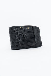 TORY BURCH x Woven Leather Oversized Purse
