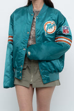 Load image into Gallery viewer, Vintage x Made in USA x MIAMI DOLPHINS 90s Starter Satin Bomber (S-L)