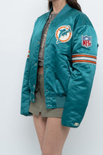 Load image into Gallery viewer, Vintage x Made in USA x MIAMI DOLPHINS 90s Starter Satin Bomber (S-L)