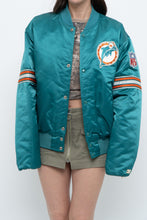 Load image into Gallery viewer, Vintage x Made in USA x MIAMI DOLPHINS 90s Starter Satin Bomber (S-L)