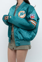 Load image into Gallery viewer, Vintage x Made in USA x MIAMI DOLPHINS 90s Starter Satin Bomber (S-L)