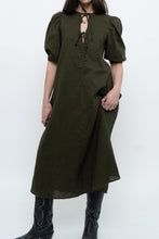 Load image into Gallery viewer, H&amp;M x Dark Green Linen Dress (XS, S)