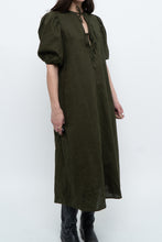 Load image into Gallery viewer, H&amp;M x Dark Green Linen Dress (XS, S)