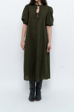 Load image into Gallery viewer, H&amp;M x Dark Green Linen Dress (XS, S)