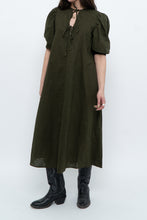 Load image into Gallery viewer, H&amp;M x Dark Green Linen Dress (XS, S)