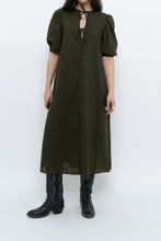 Load image into Gallery viewer, H&amp;M x Dark Green Linen Dress (XS, S)