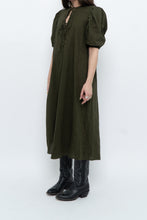 Load image into Gallery viewer, H&amp;M x Dark Green Linen Dress (XS, S)