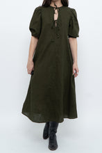 Load image into Gallery viewer, H&amp;M x Dark Green Linen Dress (XS, S)