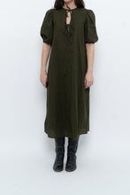 Load image into Gallery viewer, H&amp;M x Dark Green Linen Dress (XS, S)