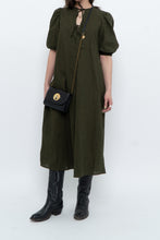 Load image into Gallery viewer, H&amp;M x Dark Green Linen Dress (XS, S)