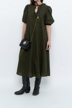 Load image into Gallery viewer, H&amp;M x Dark Green Linen Dress (XS, S)
