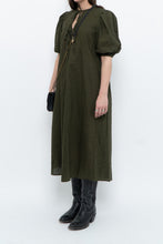Load image into Gallery viewer, H&amp;M x Dark Green Linen Dress (XS, S)