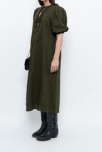 Load image into Gallery viewer, H&amp;M x Dark Green Linen Dress (XS, S)