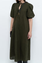 Load image into Gallery viewer, H&amp;M x Dark Green Linen Dress (XS, S)