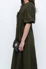 Load image into Gallery viewer, H&amp;M x Dark Green Linen Dress (XS, S)