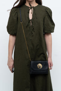 H&M x Dark Green Linen Dress (XS, S)