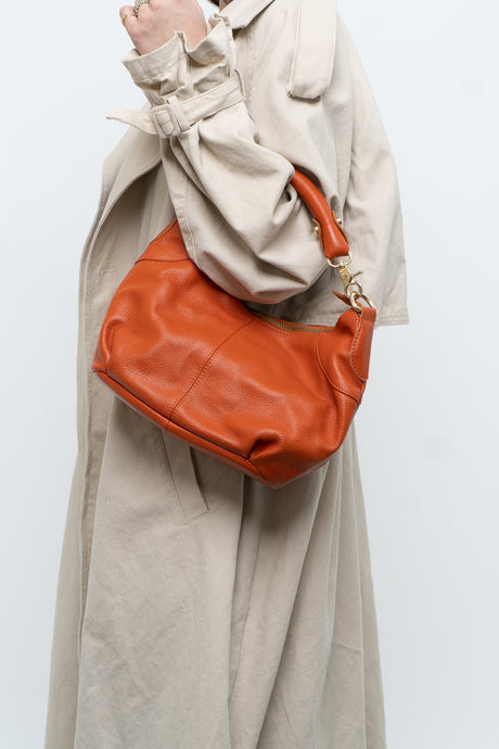 Vintage x Orange Genuine Pebble Leather Purse