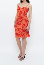 Load image into Gallery viewer, Vintage x Made in Korea x Orange, Red Floral Midi Dress (XS)